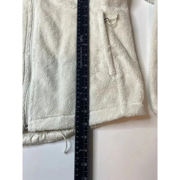 The North Face L Womens Sweater Jacket Full Zip Osito Sherpa Fleece White FLAWED - Picture 6 of 9